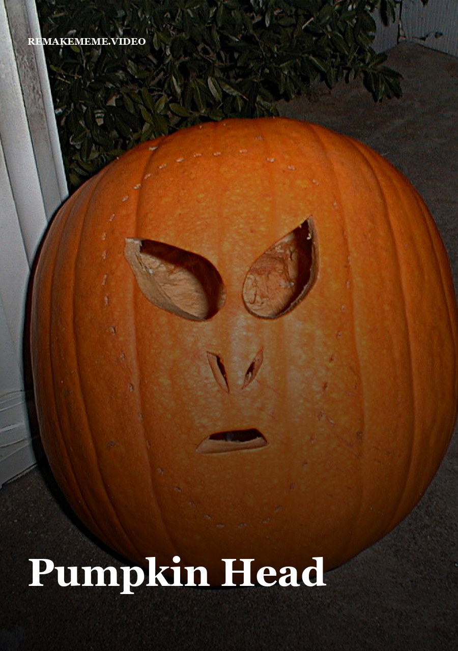 A pumpkin lantern on a porch, the stand-in image for the Pumpkin Head format